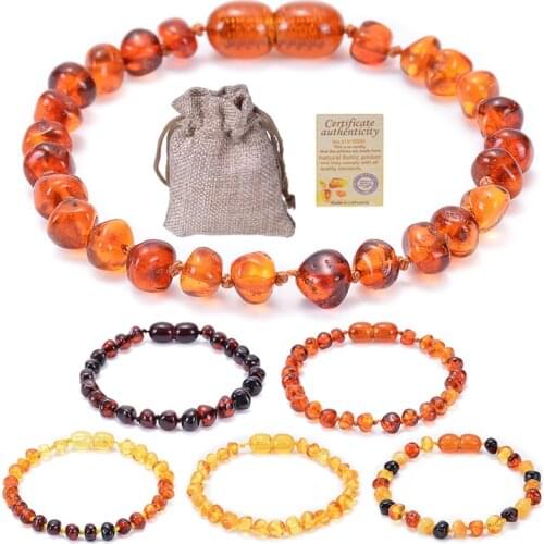 Baltic Bracelet Kids Natural Raw Baby Teeth Wristband Jewelry Beads Bracelet Fussiness Reduce Teething Christmas Gifts