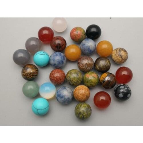 Fashion natural stone round Ball Bead 12mm No hole charms mixed Jewelry Making 50pcs/lot free shipping 0.5MM deviation