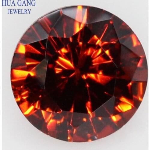 Crystal Zirconium Stone Round Garnet Brilliant Cut Loose Stones Synthetic Gems Beads For Jewelry Free shipping 3mm~12mm AAAAA