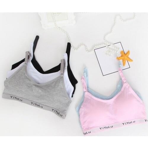 Young Developmental Girls Cotton Training Bra Small Student Wireless Free Padded Children Summer Sports Traning Bra