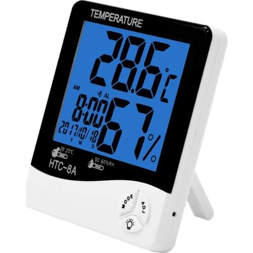 Digital thermometer Hygrometer Thermometer Temperature Monitor Room Humidity Gauge Backlit LCD Weather Station Alarm Clock