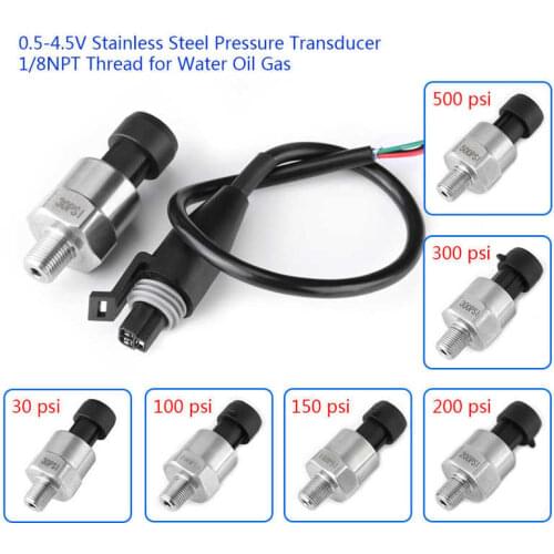 1pc 1/8NPT DC 5V Thread Stainless Steel Water Pressure Gauge Transducer Sender Sensor for Oil Fuel Air Water