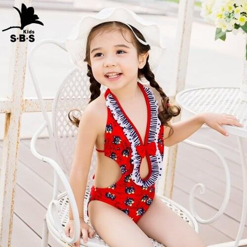 Childrens Swimwear Bathing Suit Girls In Childrens Princess Baby One-piece Halter Swimsuit Kids Girls Beach Sexy Swimwear
