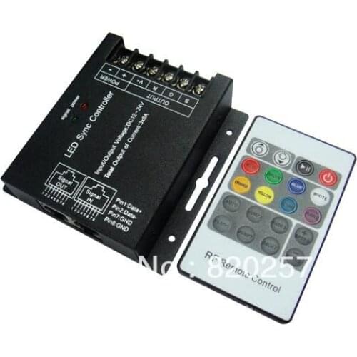 DHL EMS free shipping 10pcs/lot DC12V-24V 8A*3 RGB led sync controller with 20key RF Remote