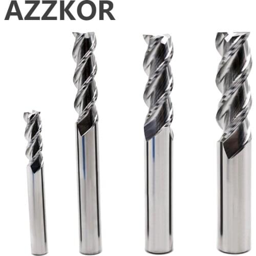 Milling Cutter Alloy Coating Tungsten Steel Tool By Aluminum Cnc Maching 3 Blade Endmills Top Milling Wood 14mm/16mm/20mm*150L