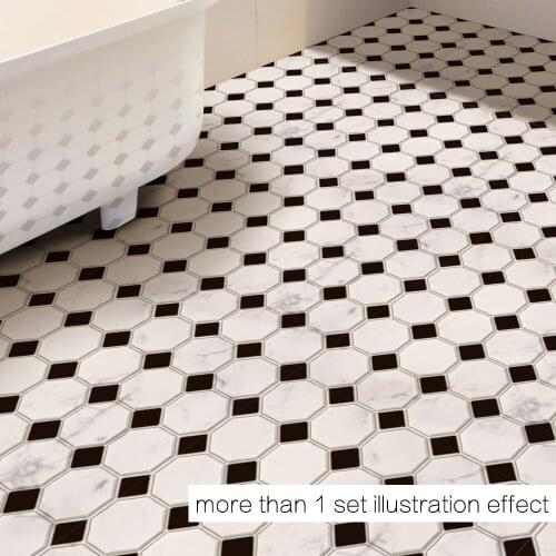Funlife 50X50cm Floor Stickers Black&White Geometry Wall Sticker Self-Adhesive Removable Art Decal Kitchen Bathroom Decor DB035