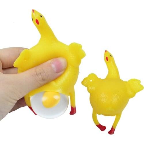 Chicken Egg Laying Hens Crowded Stress Ball Keychain Funny Spoof Tricky Squeeze Toys Stress Relief Toy Pinch Reduce Pressure