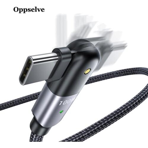 180-Degree Rotating Elbow Phone Cable TypeC Connector For Huawei Xiaomi Samsung 5A Fast Charging Wire Cold Suitable For Games
