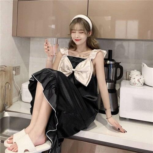 KoukiMa Womens Pajamas Sleepwear for Women Kawaii Homewear Set Sexy Lingerie 2021 Summer Princess Dress Sweet Bow Nighty