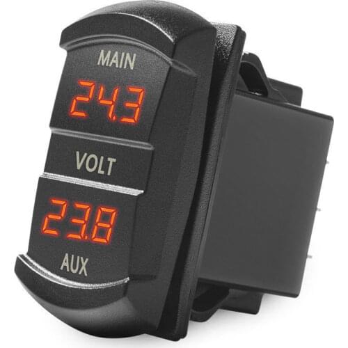 Red LED 12v 24v Dual Voltmeter Voltage Gauge Battery Monitor Panel Caravan Boat
