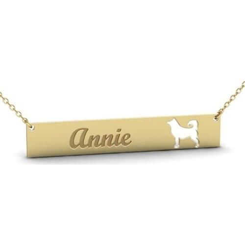 Ufine Personalized name or words fashion SIBERIAN HUSKY Dog bar pendant Necklace cooper high quality pendant necklace N2143