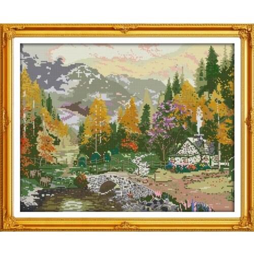 Joy Sunday 11CT 14CT Printed Cross Stitch Kit Handmade Needlework DMC Thread Embroidery Sewing Wall Embroidery