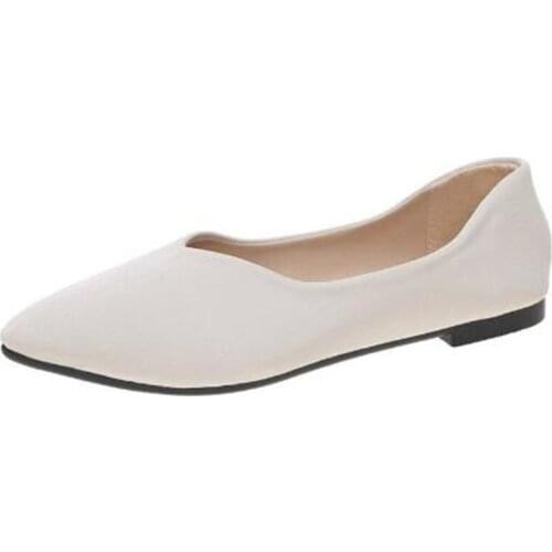 New ladies plus size shoes fashion pointed nubuck leather simple non-slip lightweight comfortable casual shoes women