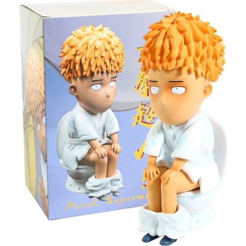 One Punch Man Saitama Sensei Sitting on The Toilet PVC Figure Collectible Model Toy