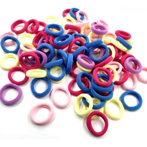 Wholesale 10 Pcs Colorful Child Kids Hair Holders Cute Rubber Hair Band Elastics Accessories Girl Charms Tie Gum