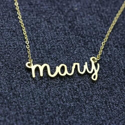 Personalized Name Pendant Necklaces Birthday Gift Gold Color English Letter Necklace Stainless Steel Customized Name Necklaces