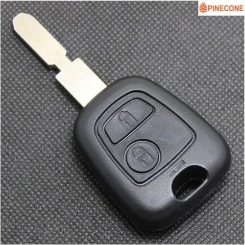 PINECONE for PEUGEOT 408 Car Key Case Styling 2 Button Uncut Brass Blade Remote Car Key Shell 1 PC