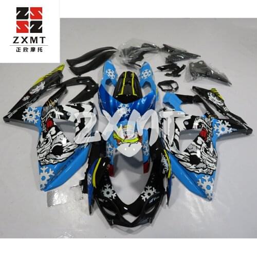 ZXMOTO Motorcycle Panel Bodywork Full Fairing Kit Plastic Set Fit For Suzuki GSXR1000 2009-2016 09 K9 Blue Snow Man Design ZXMT