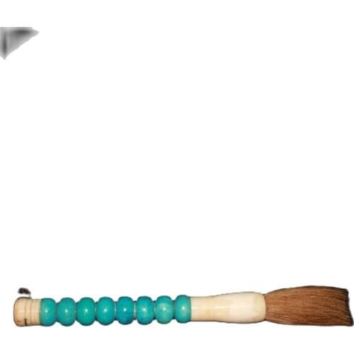 Early collection inlaid with green pine plate, ox bone brush, fine workmanship