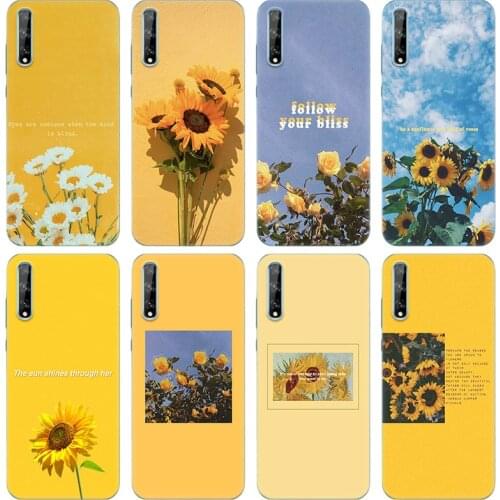 Flower Sunflower Rose Soft Silicone Phone Case for Huawei Y5 Lite 2018 Y6 Y7A Y9A Prime 2018 Y9 2019 Y9S Y5P Y6P Y7P Y8P Cover