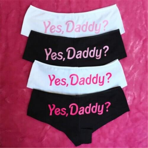 Women G-string Briefs Underwear Panties T string Thongs Knickers Yes Daddy Letter Printed Underwear Ladies briefs