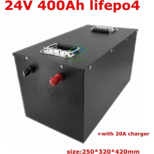 Waterproof 24V 400AH lifepo4 lithium Battery BMS for 4800W motorhomes Solar energy photovoltaic storage inverter + 20A Charger