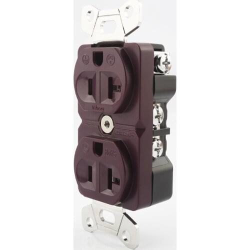 Viborg VM02R 100% Pure Red Copper US Type Double Plug Receptacle Rhodium Plated High Grade HIFI AC Power US Socket Receptacle