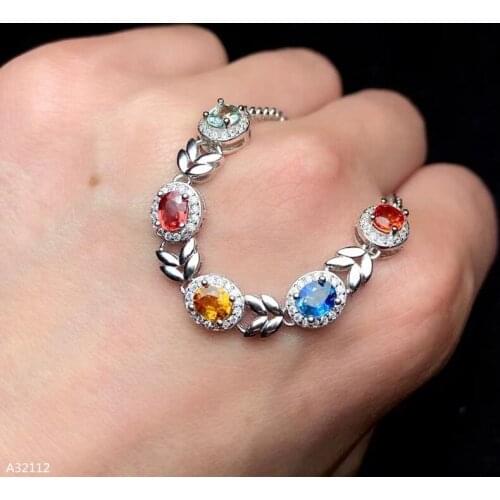 KJJEAXCMY boutique jewelry 925 sterling silver inlaid Natural sapphire fine female Bracelet support detection trendy