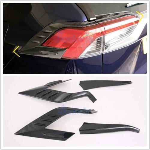 For Toyota RAV4 XA50 2019 Carbon Fiber Color Taillight Cover Rear Light Trim Lamp Garnish Panel Car Styling Accessories