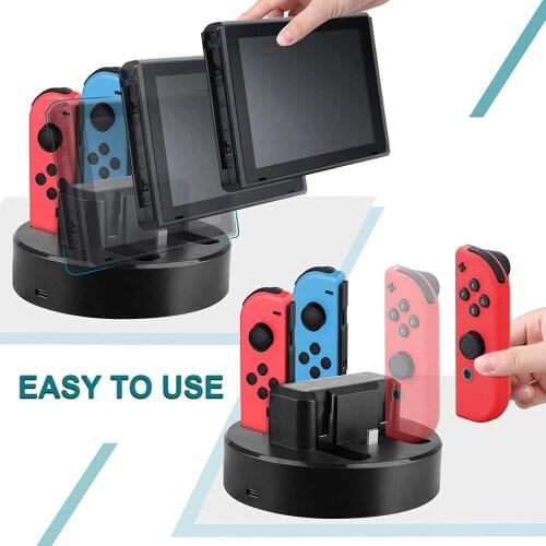 Charging Dock For Nintend Switch Controller LED Charger For Nintendo Switch Gamepad Charge Stand For Joy-con&Pro NS Switch 4 +1