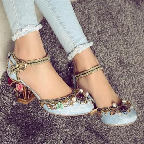 Retro Birdcage Strange Heel Women Pumps Mary Janes 6CM High Heels Wedding Shoes Woman Sexy Stiletto Valentine Shoes