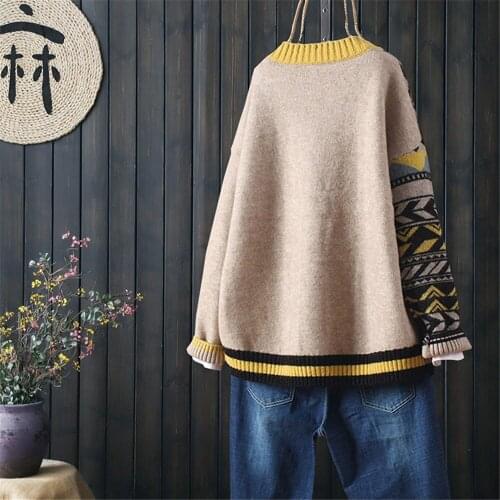 Cardigan women loose literary V-neck sweater 2020 autumn and winter matching large pockets long sleeve buttoned outer knit