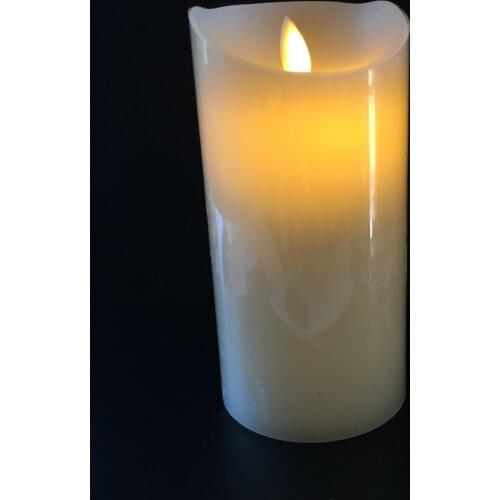 15cm(H) Flickering Flameless Pillar LED Candle Lights Remote controlled Timer moving wick melted edge Wedding Xmas Party-Amber