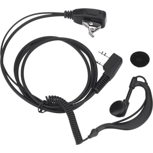 2Pin G Shape Earpiece PTT MIC Ear Hook Headset for Kenwood Puxing Wouxun BaoFeng Radio