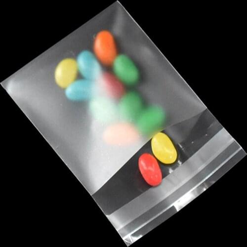 500 Pieces Self Adhesive Cookie Biscuit Package Bag Matte Clear Plastic Packing Pouch Food Candy Bean Storage Bags 7*7+3cm