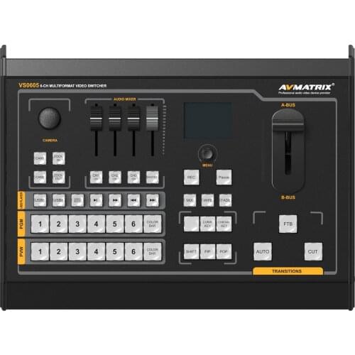 6 Channel Live Production Video Switcher Mixer with Recorder VS0605