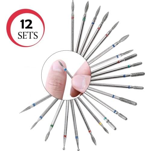 7PCS/Set 2.35mm Diamond Nail Drill Bit For Manicure Pedicure Electric Nail Drill Machine Accessories Polishing Milling Cutter