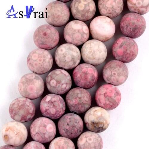 Natural Dull Polish Matte Rose Red Daisy Stone Round Beads For Jewelry Making Spacer Loose Beads 6/8/10mm Diy Bracelets 15inches
