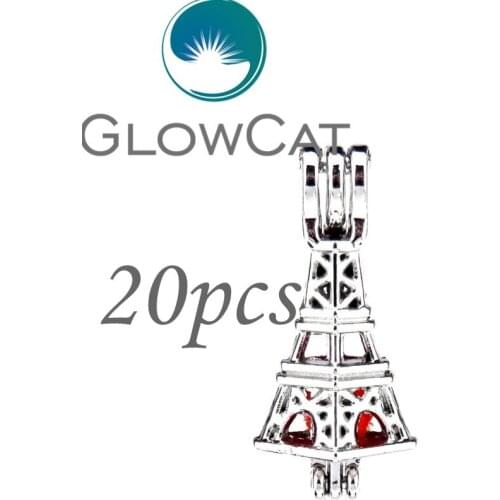 KK527 Silver Eiffel Tower Locket Beads Cage Essential Oil Diffuser Pearl Cage Jewelry Making Locket Pendant for Oyster Pearl