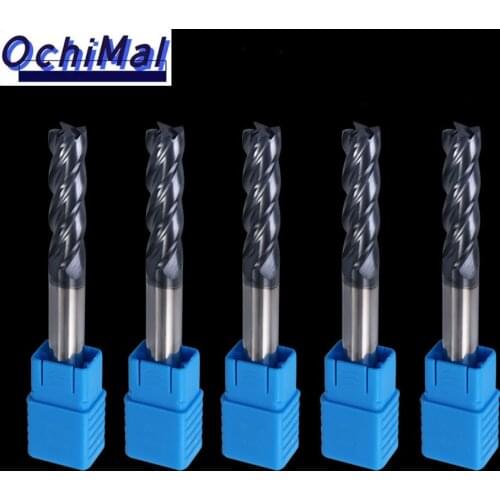 3PCS SANNO Cnc Fraise Endmill HRC55 4 Flute Carbide End Mill Metal Cutter 1mm 2mm 3mm 4mm 5mm 6mm Tungsten Steel Milling Cutter