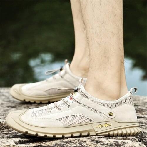 New Popular Casual Shoes Men Lac-Up Lightweight Comfortable Breathable Walking Sneakers Male Outdoors Mountain Climbing Footwear