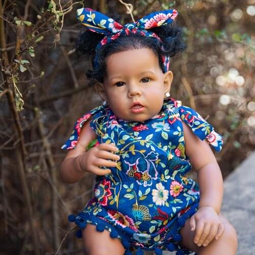 Hoomai Black Skin Liam Reborn Baby Doll 51CM Lifelike Princess Newborn Doll Bonecas For Childrens Gifts