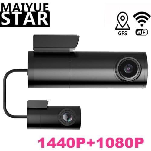 Maiyue star1440P dual lens car DVR front cam 5G band WIFI / GPS tracker car dashboard rotating parking monitoring video recorder