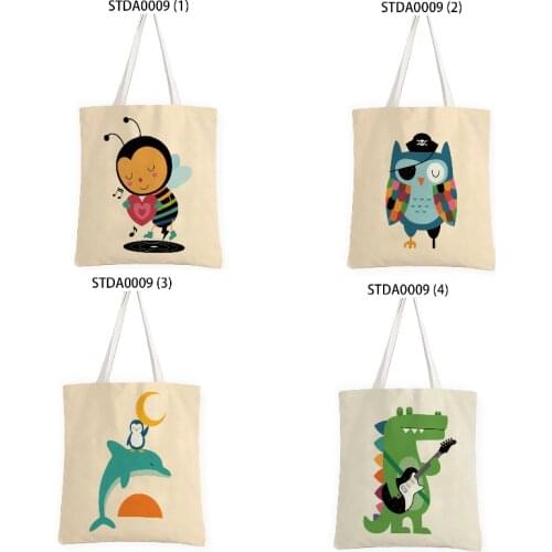 Cartoon small animal pattern Storage in the kitchen Bag for documents Womens beach bag closet organizer Bag for shoes lunch bag