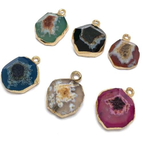 Trendy Natural Stone Quartz Charms Irregular Agates Pendants For Jewelry Making DIY Necklaces Wholesale