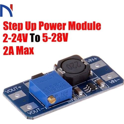 MT3608 DC Voltage Regulator Step Up Boost Converter Power Supply Module 2V-24V to 5V-28V 2A Max