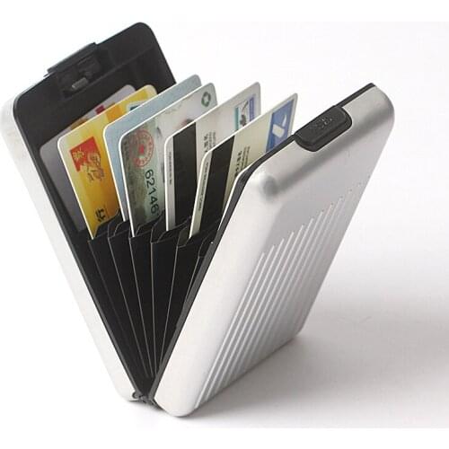 Men Business Aluminum Cash ID Card Holder RFID Blocking Slim Metal Wallet Coin Purse card case credit card wallet rfid wallet
