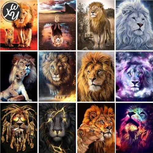 Full Drill Painting Kits Lion Diamond Art Mosaic Animal 5D Round Square Rhinestones Stitch Embroidery Accessories for Home Decor