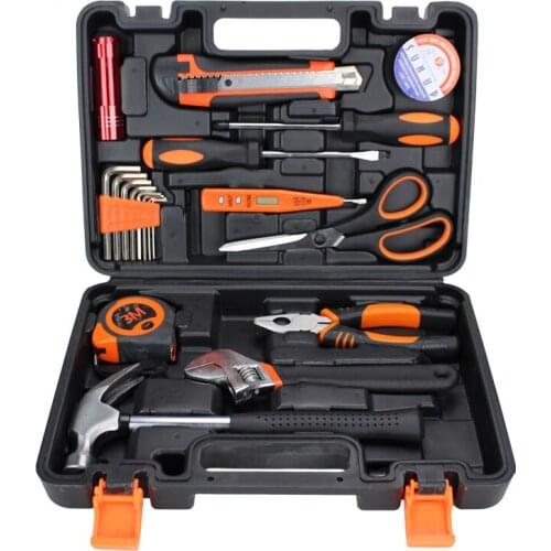 20 pcs Hand Tools Set Household Tool Kit Tools Case For Home Repair Screwdriver Hex Key Wrench Hammer Knife HTS016