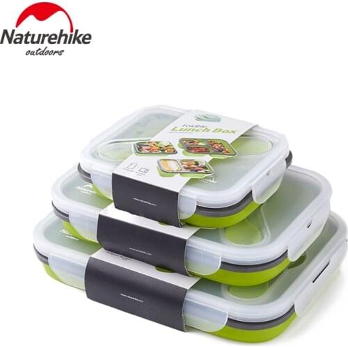 Naturehike Healthy Material Lunch Box Foldable Silicone Bento Boxes Outdoor Travel Camping Food Storage Container Lunch Box